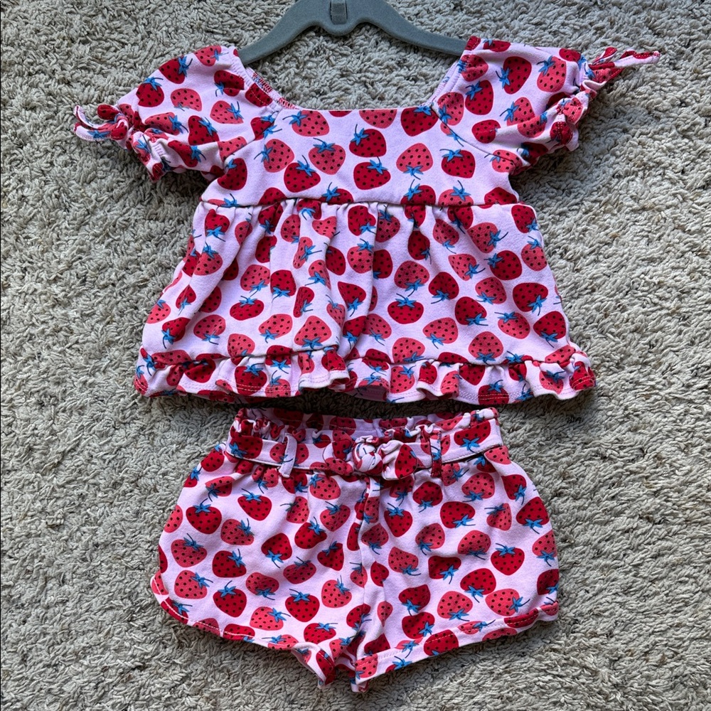 Strawberry Print Toddlee Outfit
